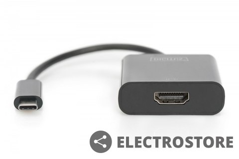 Digitus Adapter graficzny HDMI 4K 30Hz UHD na USB 3.1 Typ C, z audio, czarny, dł. 15cm Digitus Adapter graficzny HDMI 4K 30Hz UHD na USB 3.1 Typ C, z audio, czarny, dł. 15cm
