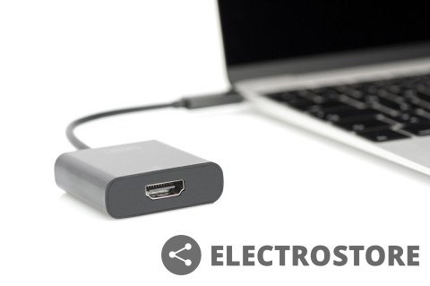 Digitus Adapter graficzny HDMI 4K 30Hz UHD na USB 3.1 Typ C, z audio, czarny, dł. 15cm Digitus Adapter graficzny HDMI 4K 30Hz UHD na USB 3.1 Typ C, z audio, czarny, dł. 15cm