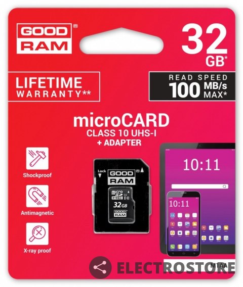 GOODRAM Karta pamięci microSDHC 32GB CL10 + adapter