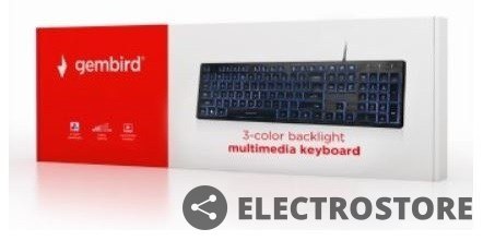 Gembird Klawiatura multimedialna podświetlana/czarna Gembird Klawiatura multimedialna podświetlana/czarna