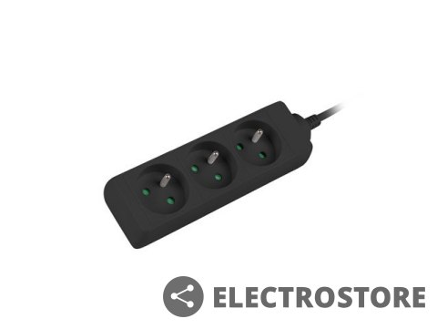 Lanberg Listwa zasilająca 1,5m, czarna, 3 gniazda, kabel wykonany z pełnej miedzi Lanberg Listwa zasilająca 1,5m, czarna, 3 gniazda, kabel wykonany z pełnej miedzi