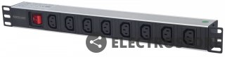 Intellinet Listwa zasilająca rack 19 1U 110V-250V/10A 8 gniazd C13 kabel 2m