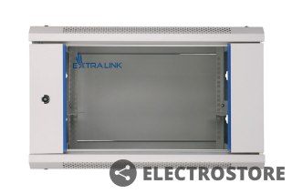 Extralink Szafka wisząca rack 4U 600x450 szara szklane drzwi