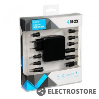 IBOX Zasilacz do laptopa uniwersalny IUZ65WA 65W automatyczny
