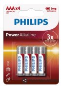 Philips Baterie Power Alkaline AAA 4 szt. blister