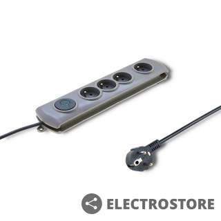 Qoltec Listwa antyprzepięciowa Quick Switch, 4 gniazda, 1,5m, szara