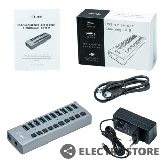 I-tec Hub USB3.0 z ładowaniem, 10 portów