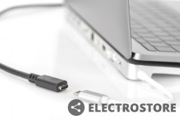 Digitus Kabel przedłużający USB 3.1 Gen.2 SuperSpeed+ 10Gbps Typ USB C/USB C M/Ż, PD, czarny 0,7m