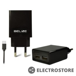 Beline Ładowarka sieciowa 2xUSB + USB-C 2A czarna