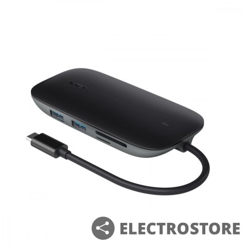 AUKEY CB-C71 aluminiowy HUB USB-C | 8w1 | RJ45 Ethernet 10/100/1000Mbps | 3xUSB 3.1 | HDMI 4k@30Hz | SD i microSD | USB-C Power Delive AUKEY CB-C71 aluminiowy HUB USB-C | 8w1 | RJ45 Ethernet 10/100/1000Mbps | 3xUSB 3.1 | HDMI 4k@30Hz | SD i microSD | USB-C Power Delive