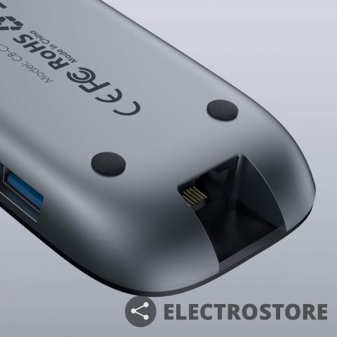 AUKEY CB-C71 aluminiowy HUB USB-C | 8w1 | RJ45 Ethernet 10/100/1000Mbps | 3xUSB 3.1 | HDMI 4k@30Hz | SD i microSD | USB-C Power Delive AUKEY CB-C71 aluminiowy HUB USB-C | 8w1 | RJ45 Ethernet 10/100/1000Mbps | 3xUSB 3.1 | HDMI 4k@30Hz | SD i microSD | USB-C Power Delive