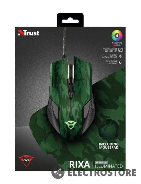 Trust Mysz gamingowa z podkładką GXT 781 kamuflaż Trust Mysz gamingowa z podkładką GXT 781 kamuflaż