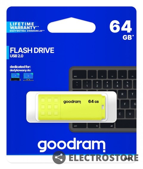 GOODRAM Pendrive UME2 64GB USB 2.0 Żółty