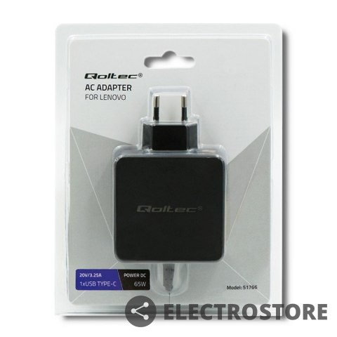 Qoltec Zasilacz do Lenovo 65W | 20V | 3.25A | slim tip+pin Qoltec Zasilacz do Lenovo 65W | 20V | 3.25A | slim tip+pin
