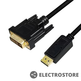 LogiLink Kabel DisplayPort 1.2 do DVI 24+1, 1m, Czarny
