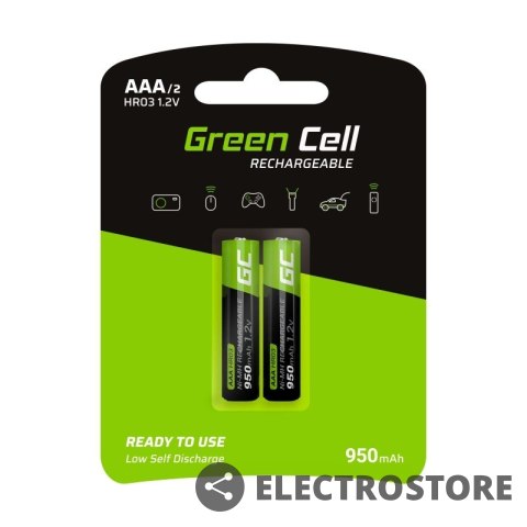 Green Cell Akumulatorki Paluszki 2x AAA HR03 950mAh