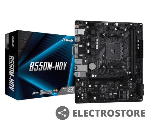 ASRock Płyta główna B550M-HDV AM4 2DDR4 HDMI/DVI/D-SUB M.2 mATX