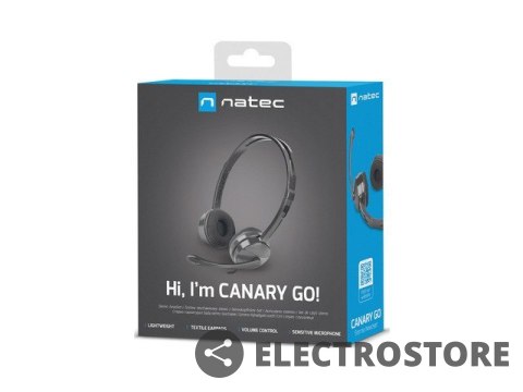 Natec Słuchawki Canary Go z mikrofonem Czarne Natec Słuchawki Canary Go z mikrofonem Czarne