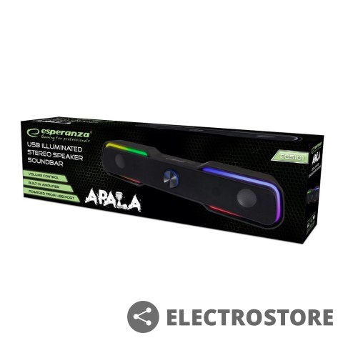 Esperanza Głośnik USB soundbar Led/rainbow Apala Esperanza Głośnik USB soundbar Led/rainbow Apala