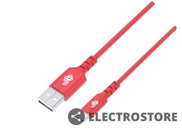 TB Kabel USB-USB C 1m silikonowy czerwony Quick Charge