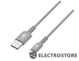 TB Kabel USB-USB C 1m silikonowy szary Quick Charge