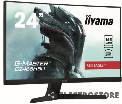 IIYAMA Monitor 23.6 cale G2466HSU-B1,FHD,VA,165HZ,1500R,1MS,DP,HDMIx2,USBx2 IIYAMA Monitor 23.6 cale G2466HSU-B1,FHD,VA,165HZ,1500R,1MS,DP,HDMIx2,USBx2