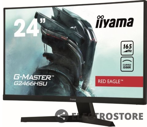 IIYAMA Monitor 23.6 cale G2466HSU-B1,FHD,VA,165HZ,1500R,1MS,DP,HDMIx2,USBx2 IIYAMA Monitor 23.6 cale G2466HSU-B1,FHD,VA,165HZ,1500R,1MS,DP,HDMIx2,USBx2
