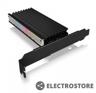 IcyBox Karta PCIe z gniazdem M.2 M-Key dla jednego dysku SSD M.2 NVMe, podświetlenie ARGB IB-PCI224M2-RGB