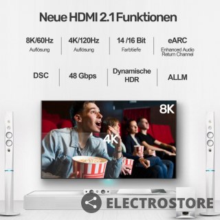 Unitek Kabel HDMI M/M 3m; v2.1; 8K; 120Hz; UHD; C139W