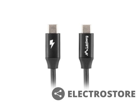 Lanberg Kabel USB-C M/M 2.0 CA-CMCM-40CU-0010-BK Czarny 1m Lanberg Kabel USB-C M/M 2.0 CA-CMCM-40CU-0010-BK Czarny 1m