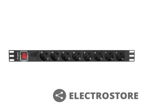 Lanberg Listwa zasilająca Rack PDU 19 1U 16A 8X schuko 2M czarna Lanberg Listwa zasilająca Rack PDU 19 1U 16A 8X schuko 2M czarna