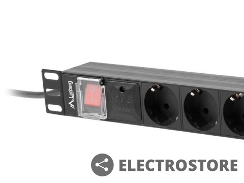 Lanberg Listwa zasilająca Rack PDU 19 1U 16A 8X schuko 2M czarna Lanberg Listwa zasilająca Rack PDU 19 1U 16A 8X schuko 2M czarna