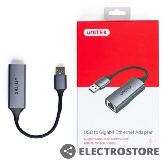 Unitek Adapter USB-A 3.1 GEN 1 RJ45; 1000 Mbps; U1309A