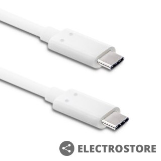 Qoltec Kabel USB 3.1 typ C męski | USB 3.1 typ C męski | 1m | Biały