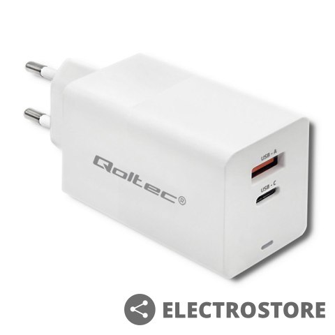 Qoltec Ładowarka GaN FAST 65W | 5-20V | 2.25-3.25 | USB | USB typ C PD