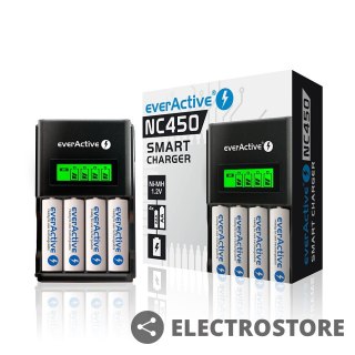 EverActive Ładowarka procesorowa NC-450 BLACK EDITION do akumulatorów AA/AAA
