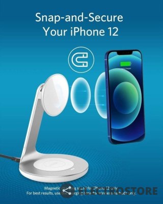Anker Ładowarka PowerWave Magnetic 2w1 USB-C iPhone12