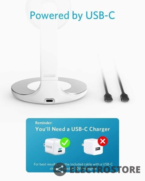 Anker Ładowarka PowerWave Magnetic 2w1 USB-C iPhone12 Anker Ładowarka PowerWave Magnetic 2w1 USB-C iPhone12