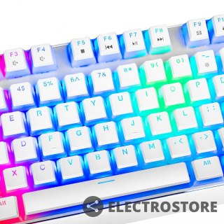 MODECOM Przewodowa klawiatura mechaniczna RGB PUDDING EDITION biała