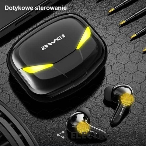 AWEI Słuchawki Bluetooth 5.0 T35 TWS + Stacja dokująca -Dla Graczy- czarne AWEI Słuchawki Bluetooth 5.0 T35 TWS + Stacja dokująca -Dla Graczy- czarne