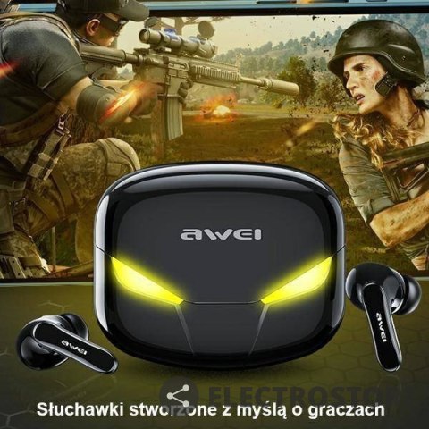 AWEI Słuchawki Bluetooth 5.0 T35 TWS + Stacja dokująca -Dla Graczy- czarne AWEI Słuchawki Bluetooth 5.0 T35 TWS + Stacja dokująca -Dla Graczy- czarne