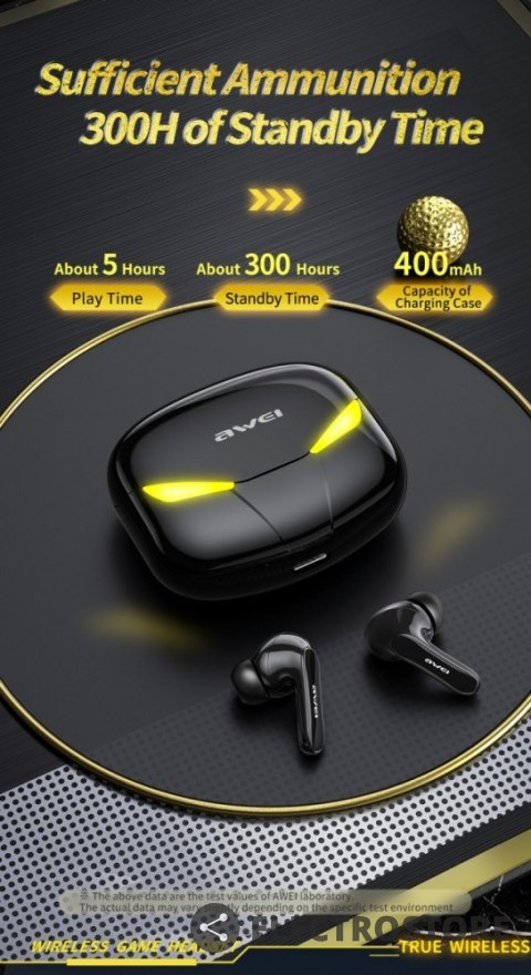 AWEI Słuchawki Bluetooth 5.0 T35 TWS + Stacja dokująca -Dla Graczy- czarne AWEI Słuchawki Bluetooth 5.0 T35 TWS + Stacja dokująca -Dla Graczy- czarne
