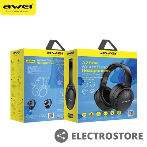 AWEI Słuchawki nauszne Bluetooth A780BL czarne AWEI Słuchawki nauszne Bluetooth A780BL czarne