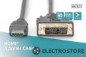 Digitus Kabel adapter HDMI Standard 1080p 60Hz FHD Typ HDMI A/DVI-D (18+1) M/M czarny 2m