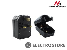 Maclean Adapter zasilania UK na Euro kątowy czarny MCE70