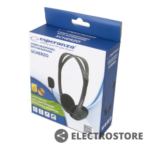 Esperanza Słuchawki stereo z mikrofonem i regulacją głośności EH102 Esperanza Słuchawki stereo z mikrofonem i regulacją głośności EH102