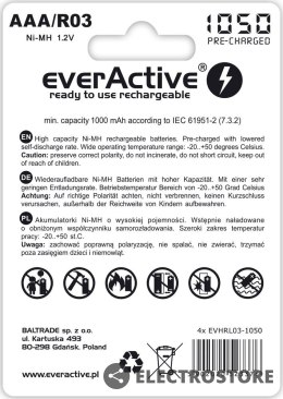 EverActive Akumulatory paluszki R03/AAA 1000 mAH blister 4 szt.
