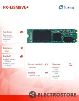 Plextor Dysk SSD M8VG+ 128GB M.2 2280 PX-128M8VG+