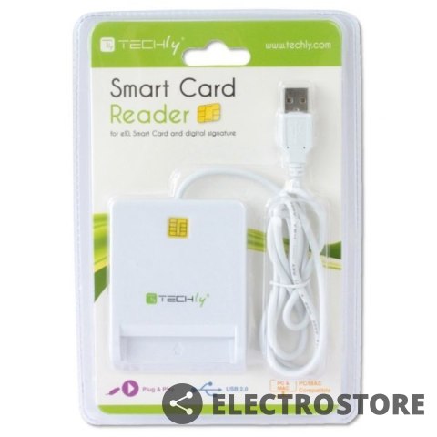 Techly Czytnik USB 2.0 Kart / Smart Card biały Techly Czytnik USB 2.0 Kart / Smart Card biały