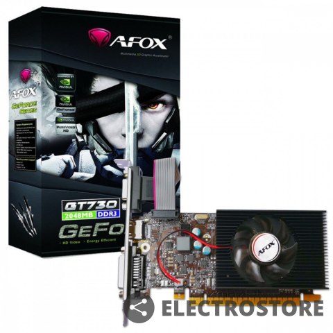 AFOX Karta graficzna - Geforce GT730 2GB DDR3 128Bit DVI HDMI VGA LP Fan L6